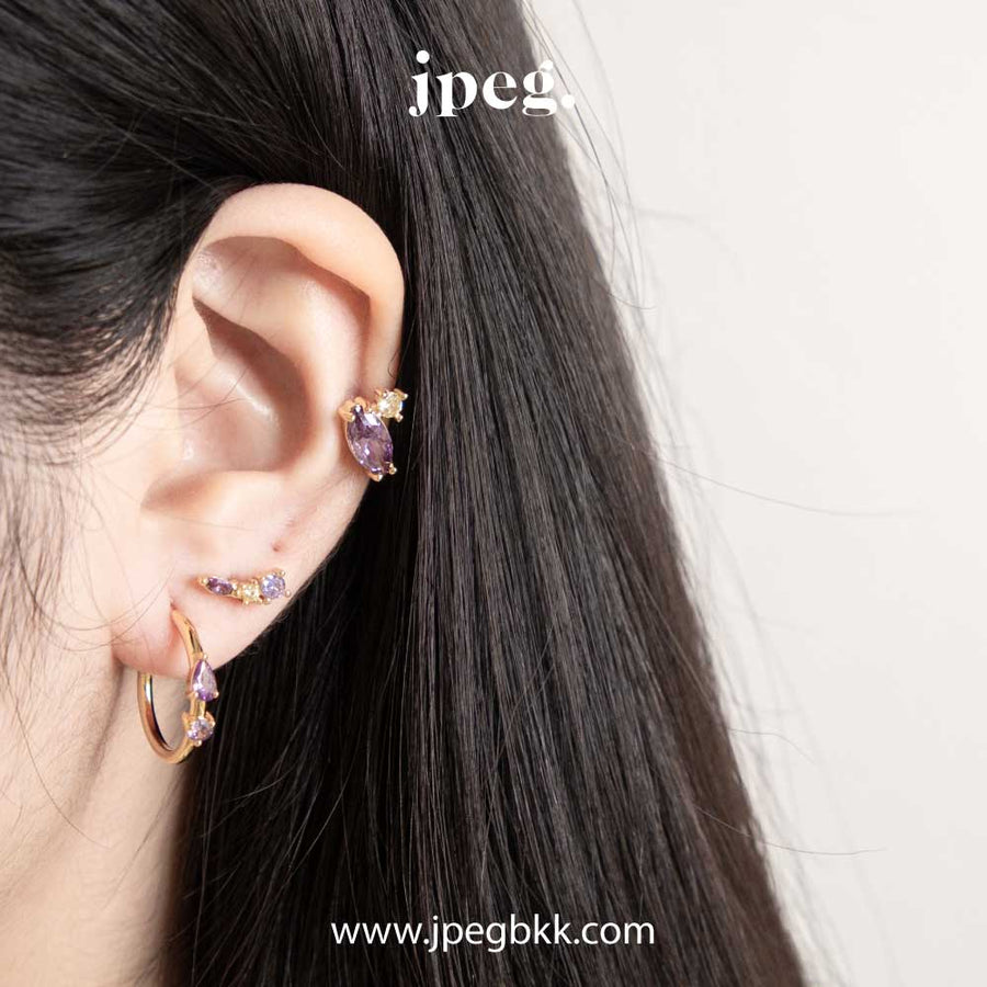 PURPLE - ice cream earring (Brass+18k)
