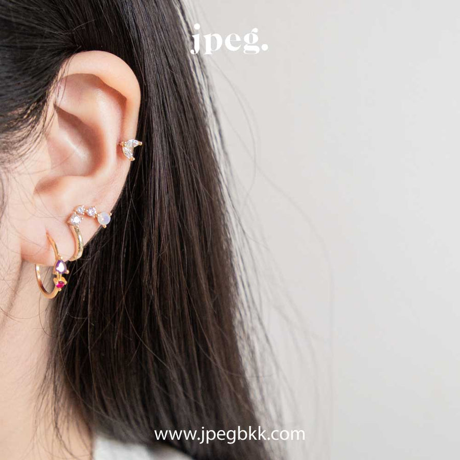 (Silver 925) charming two tone earring 18K
