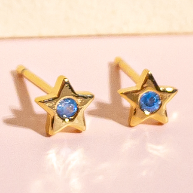 stella gem earring (brass)