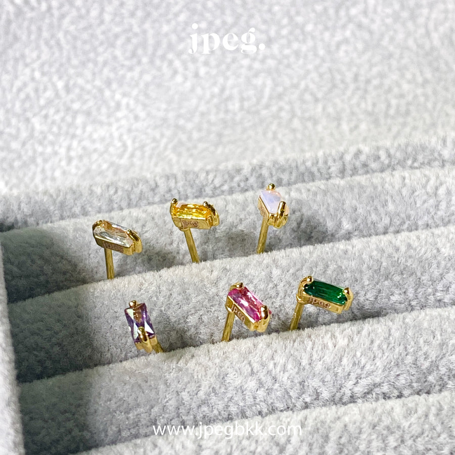 tiny cubic earring (Brass+18K)