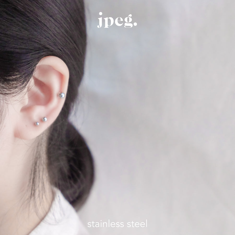 (stainless) ball earring set