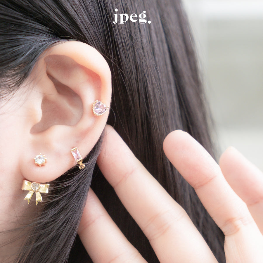 bow in love earring (brass)