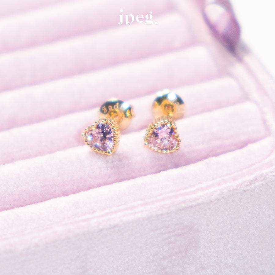 love sprinkle gem earring (brass)