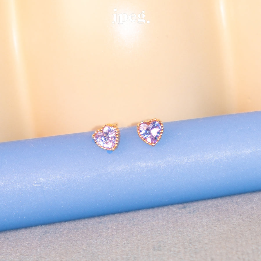 love sprinkle gem earring (brass)