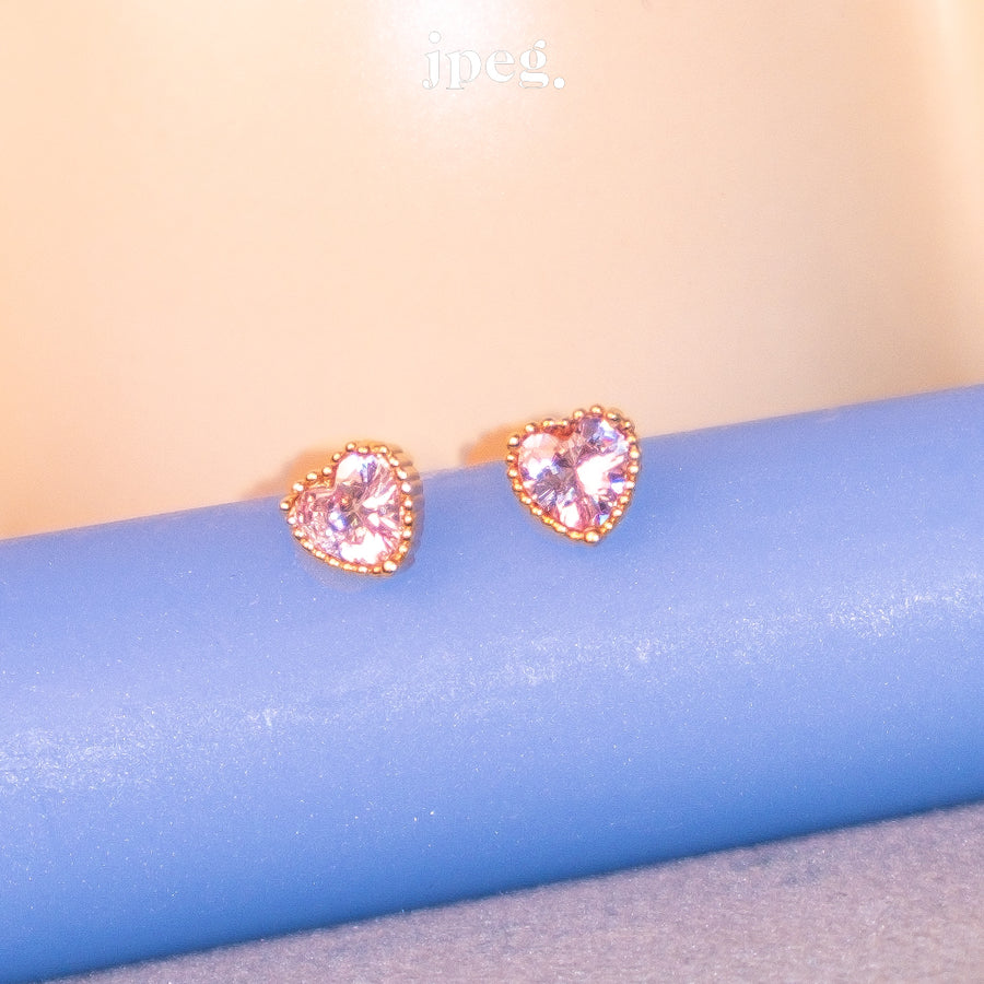 love sprinkle gem earring (brass)