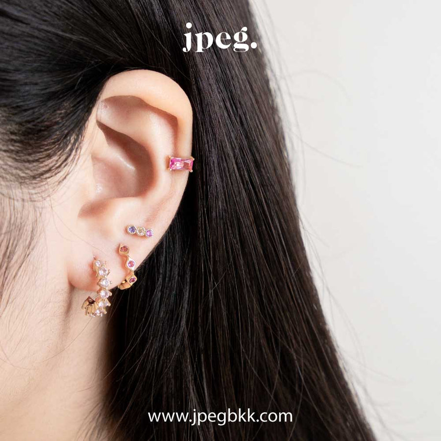 PINK - avoid earring (Brass+18K)