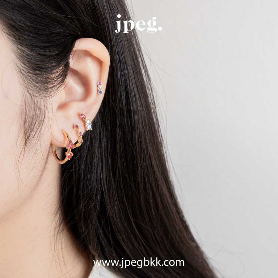 RUBY - charming earring (Brass+18K)