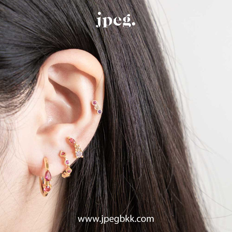 RUBY - charming earring (Brass+18K)