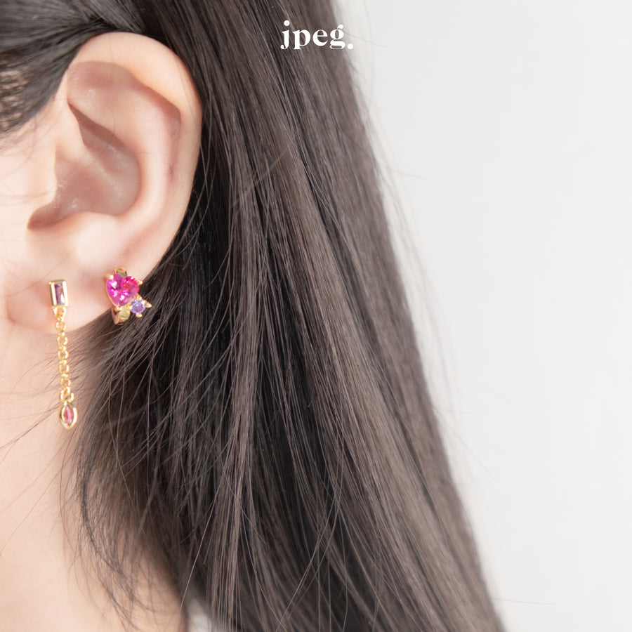 WS03 - heart candy earring (brass)