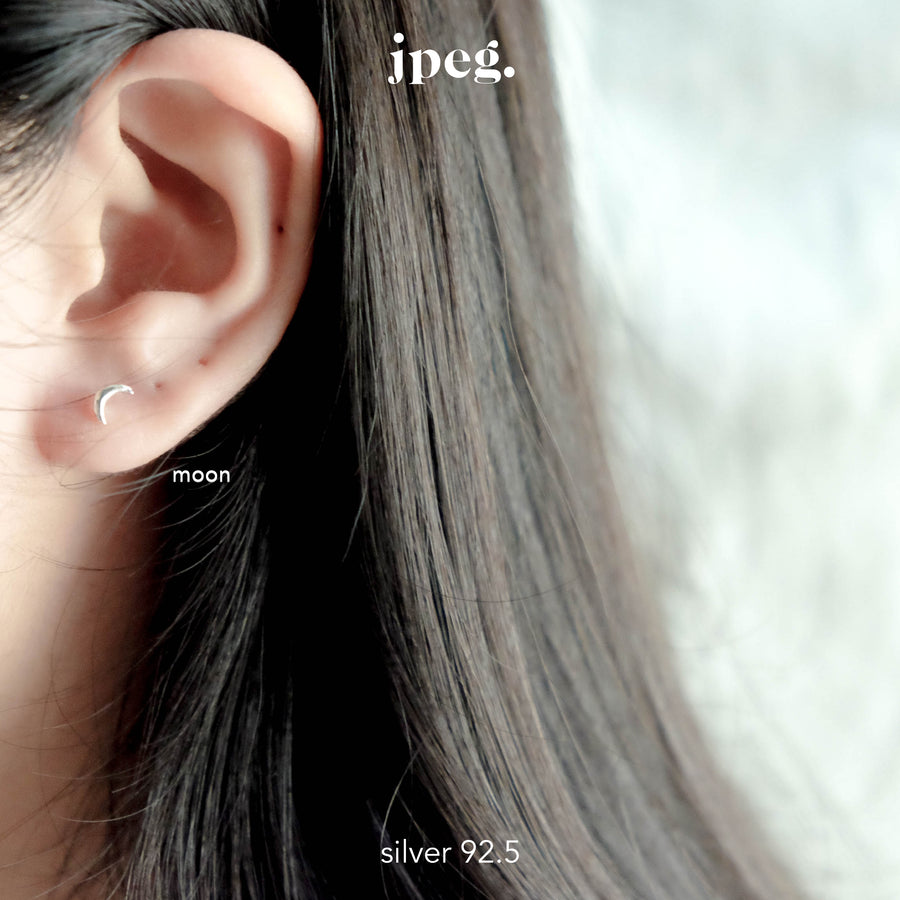 (Silver 925) moon earring