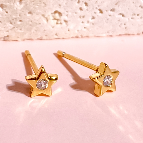 stella gem earring (brass)