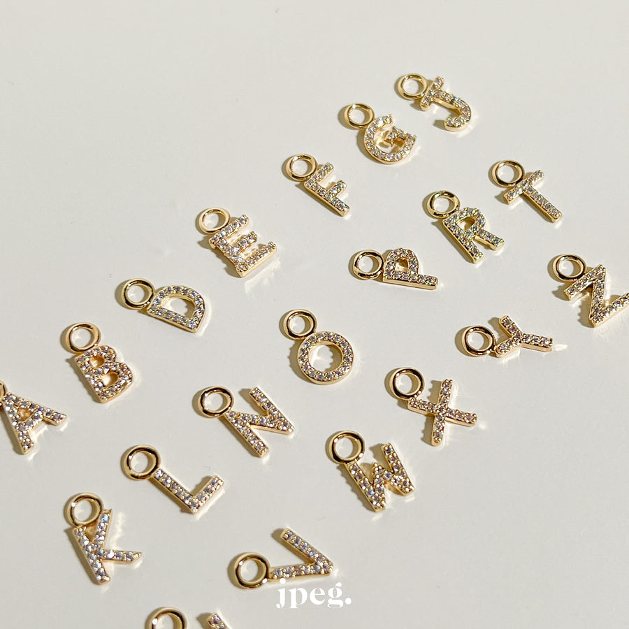 18K Gold - Alphabet charm (brass)