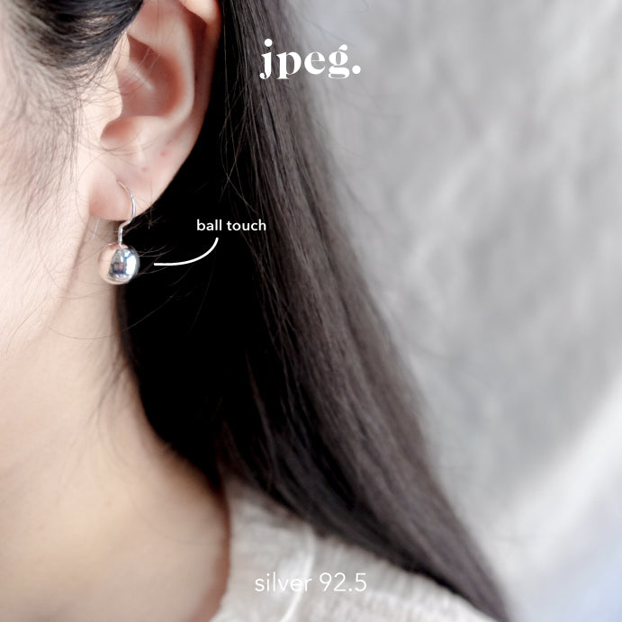 (Silver 925) ball touch earring