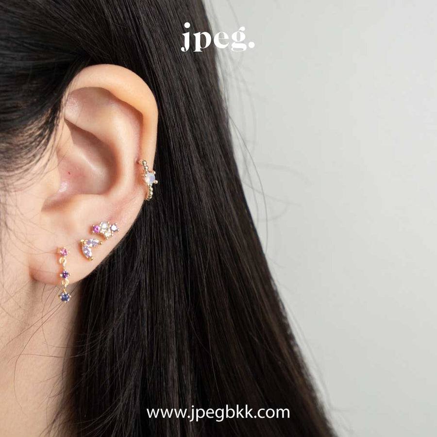 flow earring (Brass+14K)