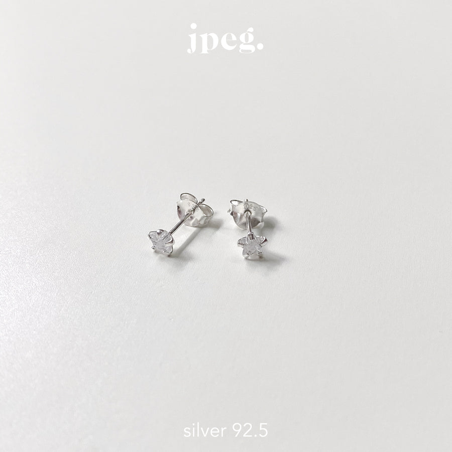 (Silver 925) diamond star earring