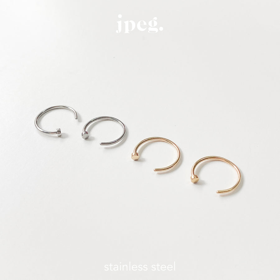 (stainless) dot curve earring