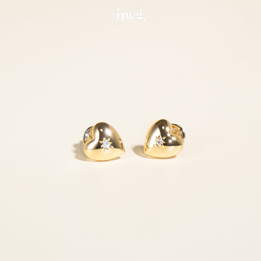 heart shine earring (brass)