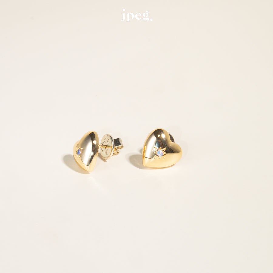 heart shine earring (brass)