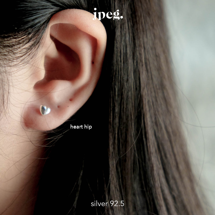 (Silver 925) heart hip studs earring