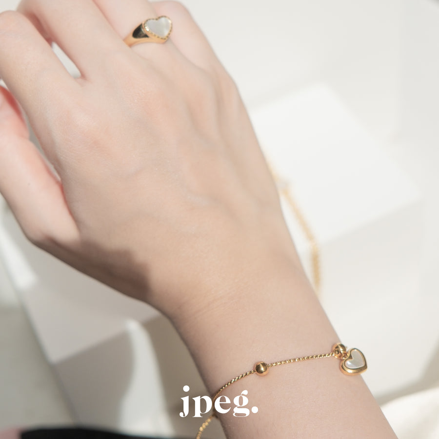 (stainless) heart oyster bracelet
