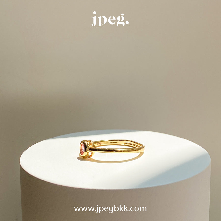 PINK - oval ring (Brass+18K)