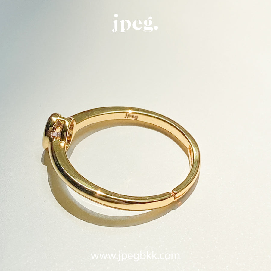 PURPLE - oval ring (Brass+18K)
