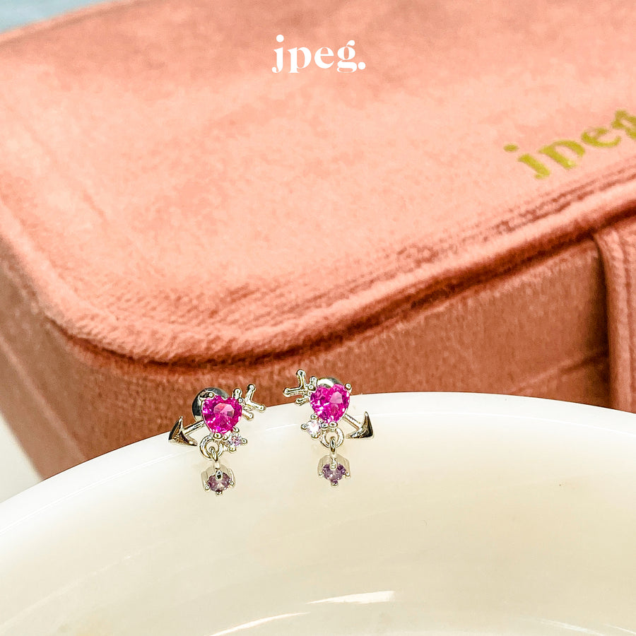 pink - jennie earring (Brass)