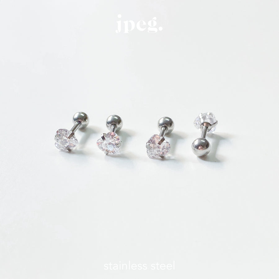 (stainless) pure heart diamond piercing