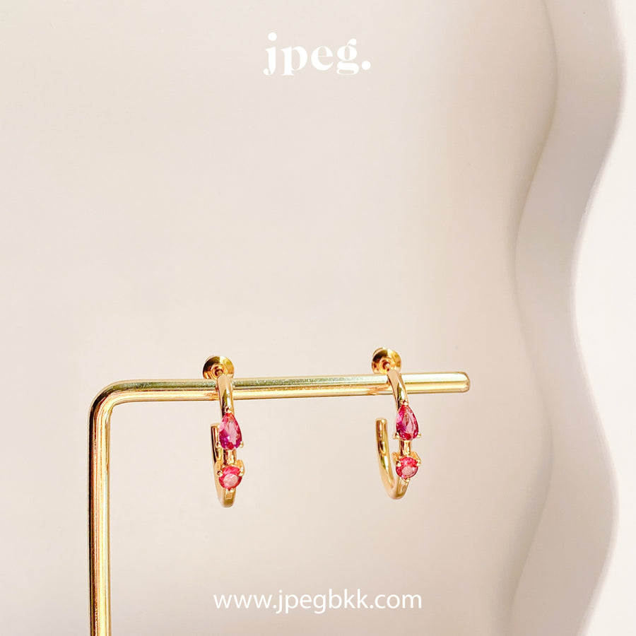 RUBY - charming earring (Brass+18K)