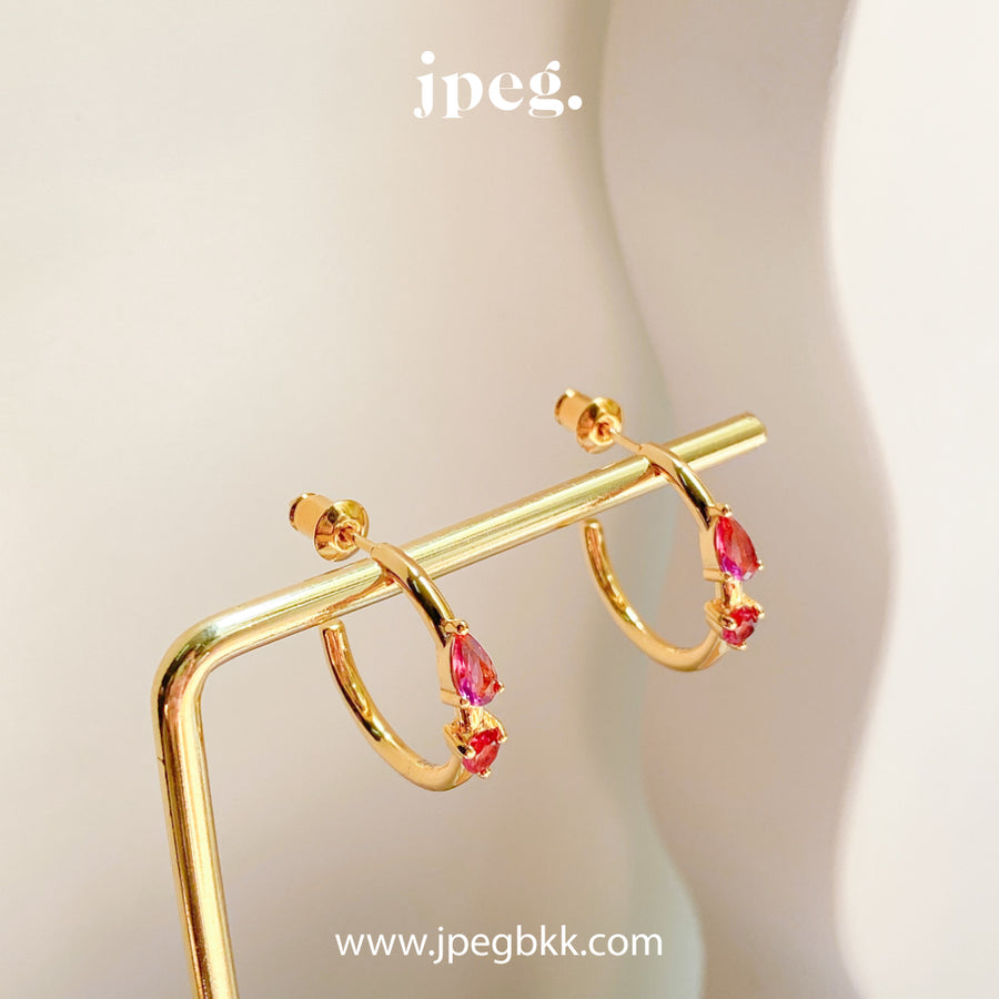 RUBY - charming earring (Brass+18K)