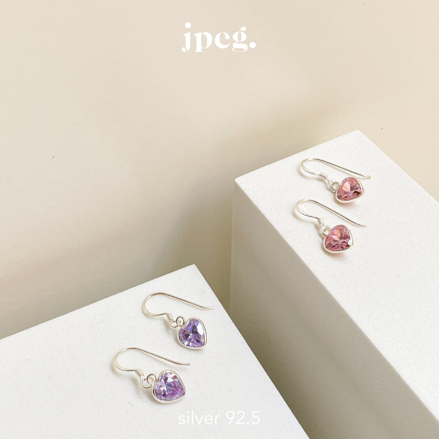 (Silver 925) purple cordis gem earring