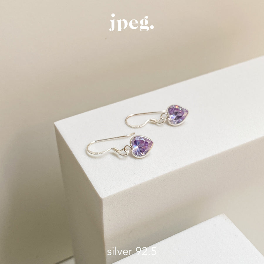 (Silver 925) purple cordis gem earring