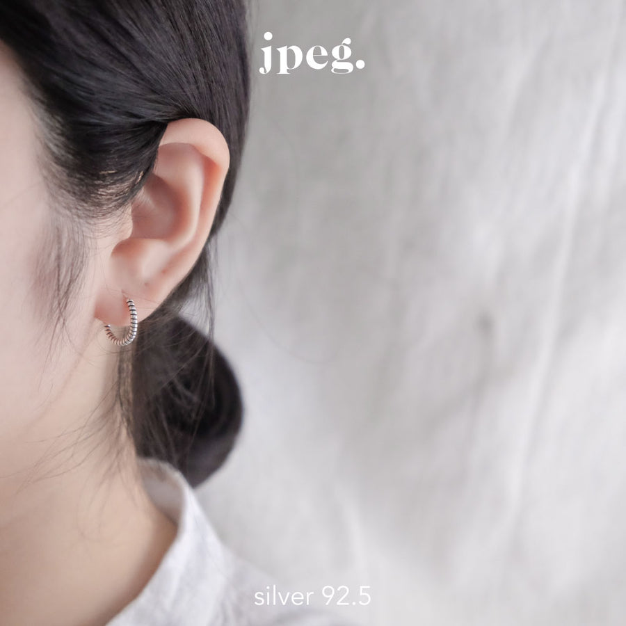 (Silver 925) spring hoop earring