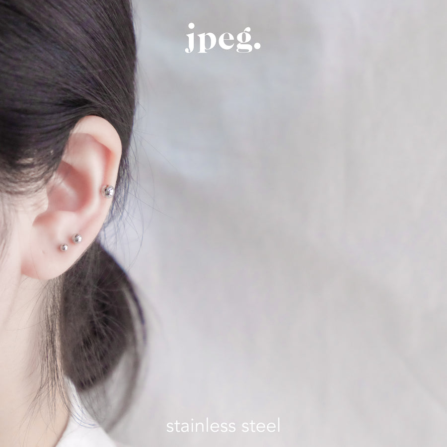 (stainless) ball earring set
